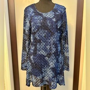 ‼️New Year’s Clearance‼️ Style & Co. Midnight Blue Crochet Blouse Size M